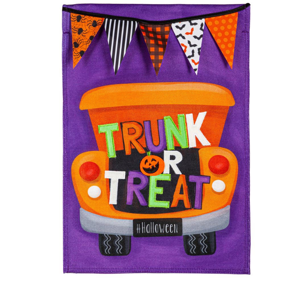 Trunk or Treat Garden Burlap Flag - A. Dodson's