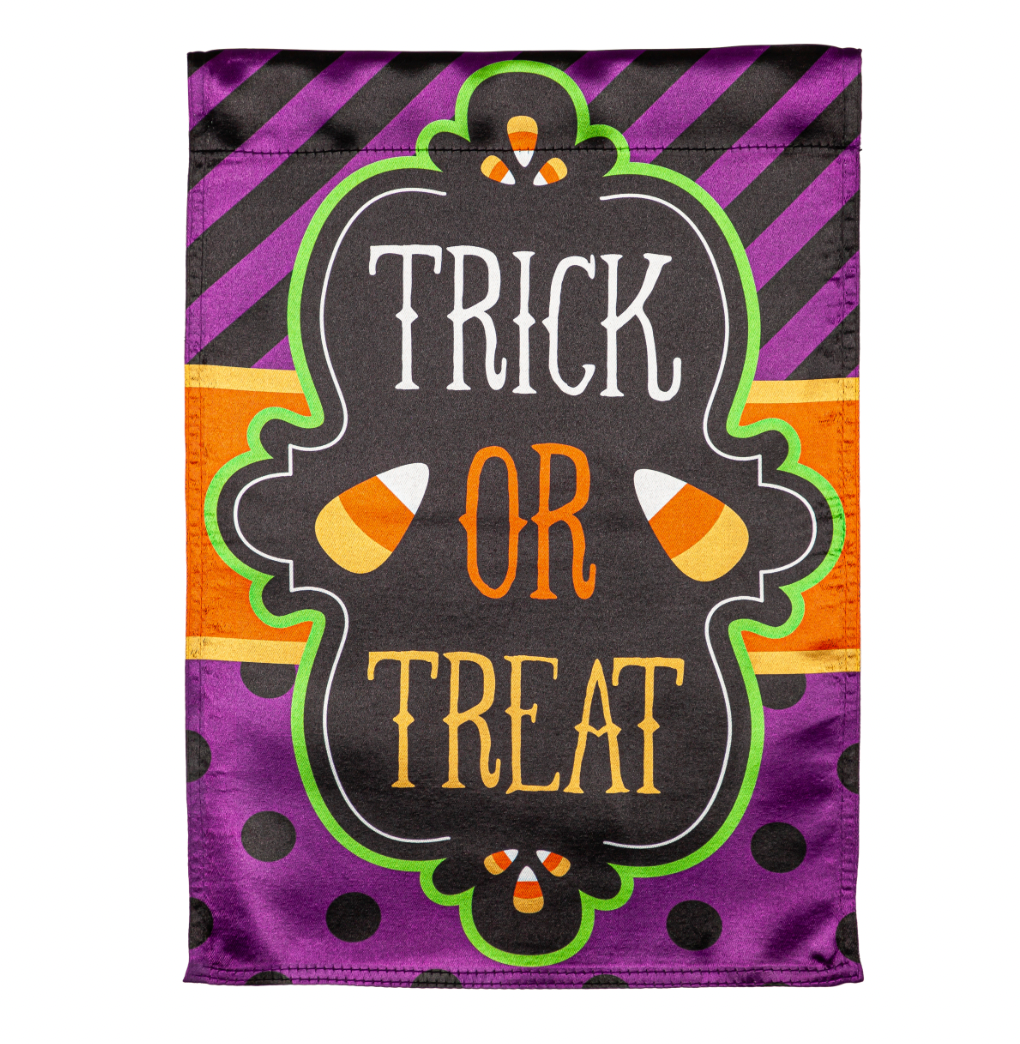 Trick or Treat Garden Lustre Flag - A. Dodson's