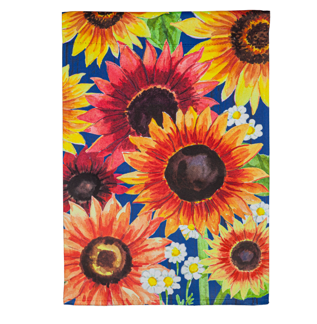 Multi-Color Fall Sunflowers Garden Suede Flag - A. Dodson's