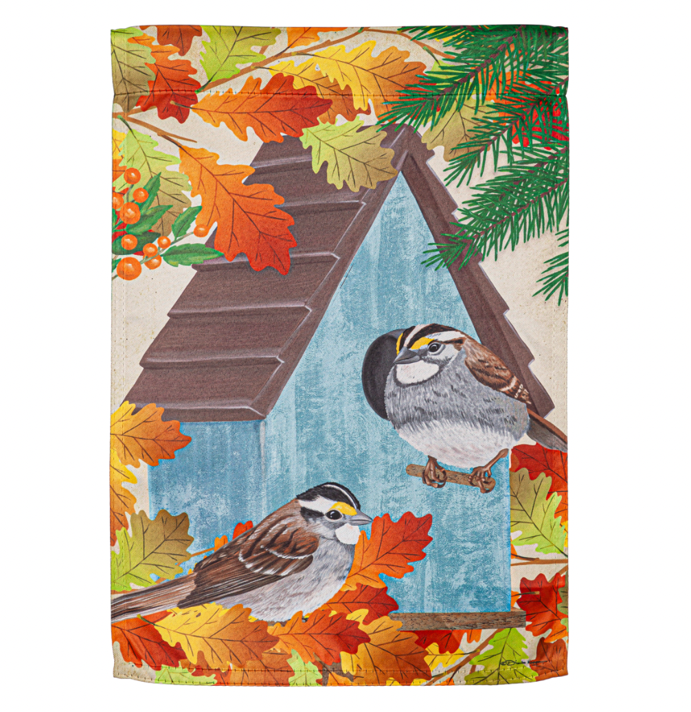 Chickadee Duo Garden Suede Flag - A. Dodson's