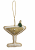 Beaded Fabric Martini Cocktail Ornament - 4 Styles