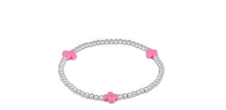 enewton extends signature cross sterling pattern 3mm bead bracelet - bright pink by enewton - A. Dodson's