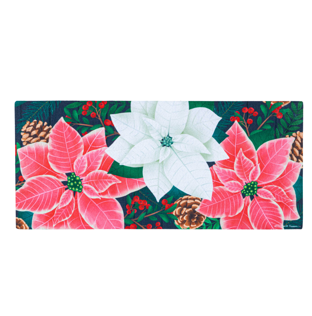 Winter Poinsettia Sassafras Switch Mat - A. Dodson's