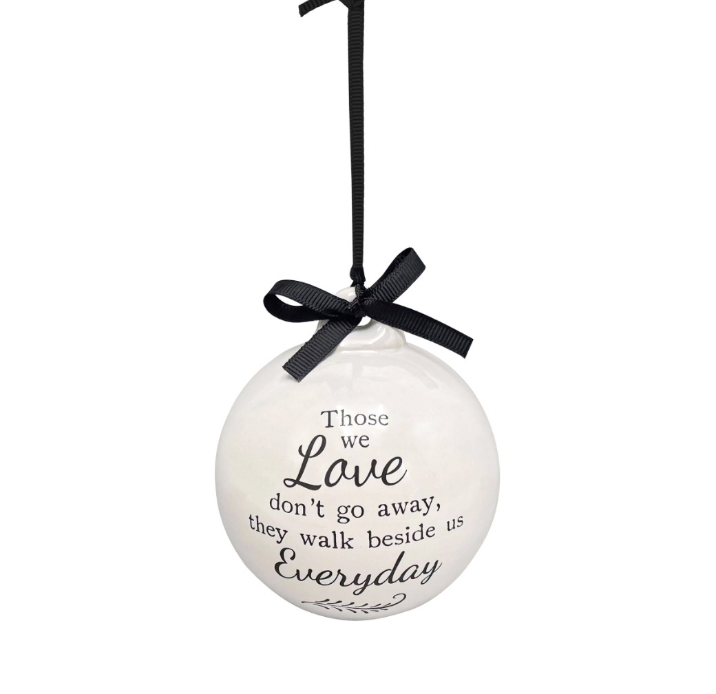 Ceramic Remembrance Ornament with Bow - A. Dodson's