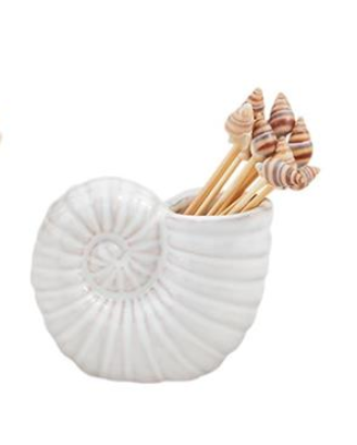 Shell Toothpick Caddy Sets - 4 Styles BY MUD PIE - A. Dodson's