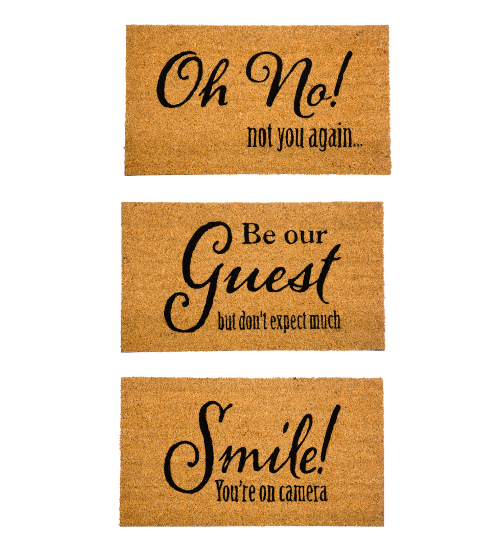 Funny Welcoming Sentiment Coir Mat - 3 Styles - A. Dodson's