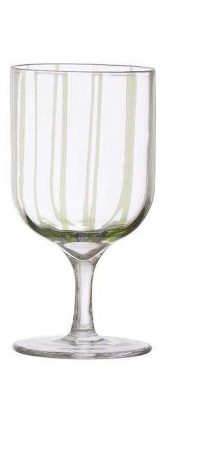 14 oz. Hand-Painted Stemmed Glass w/ Stripes, 4 Colors - A. Dodson's