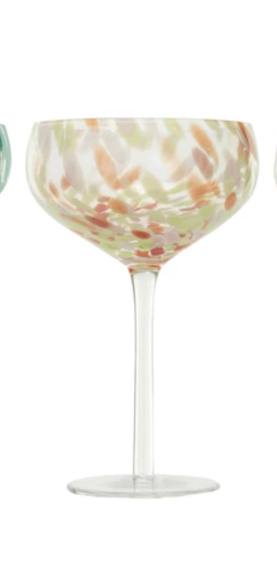 10 oz. Blown Stemmed Confetti Champagne/Coupe Glass, 4 Styles - A. Dodson's