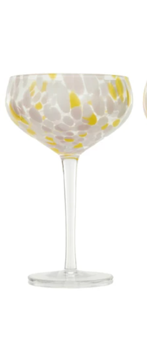 10 oz. Blown Stemmed Confetti Champagne/Coupe Glass, 4 Styles - A. Dodson's