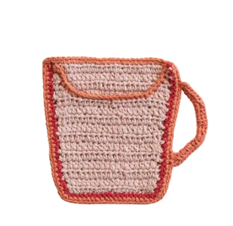 Cotton Crocheted Mug Shaped Coaster/Trivet, 4 Styles - A. Dodson's