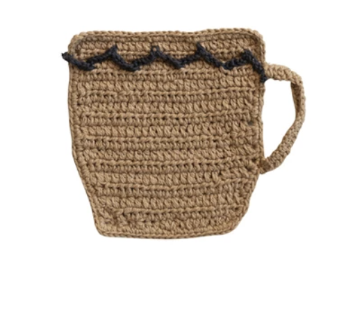 Cotton Crocheted Mug Shaped Coaster/Trivet, 4 Styles - A. Dodson's