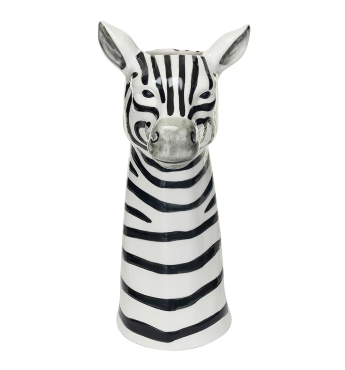 Hand-Painted Stoneware Zebra Vase - A. Dodson's