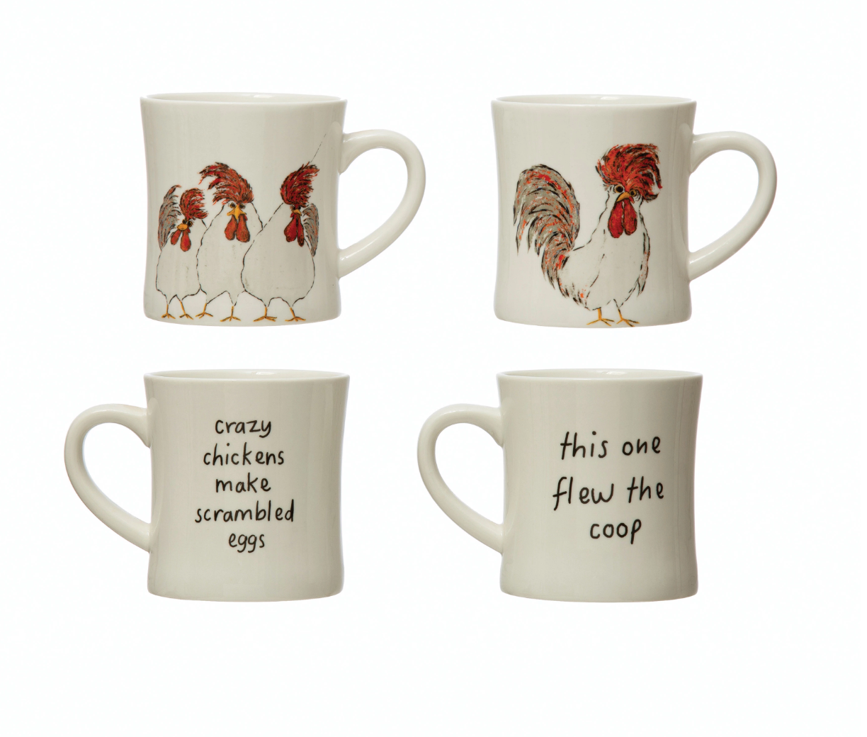 8 oz. Stoneware Mug with Chicken and Saying, 2 Styles - A. Dodson's