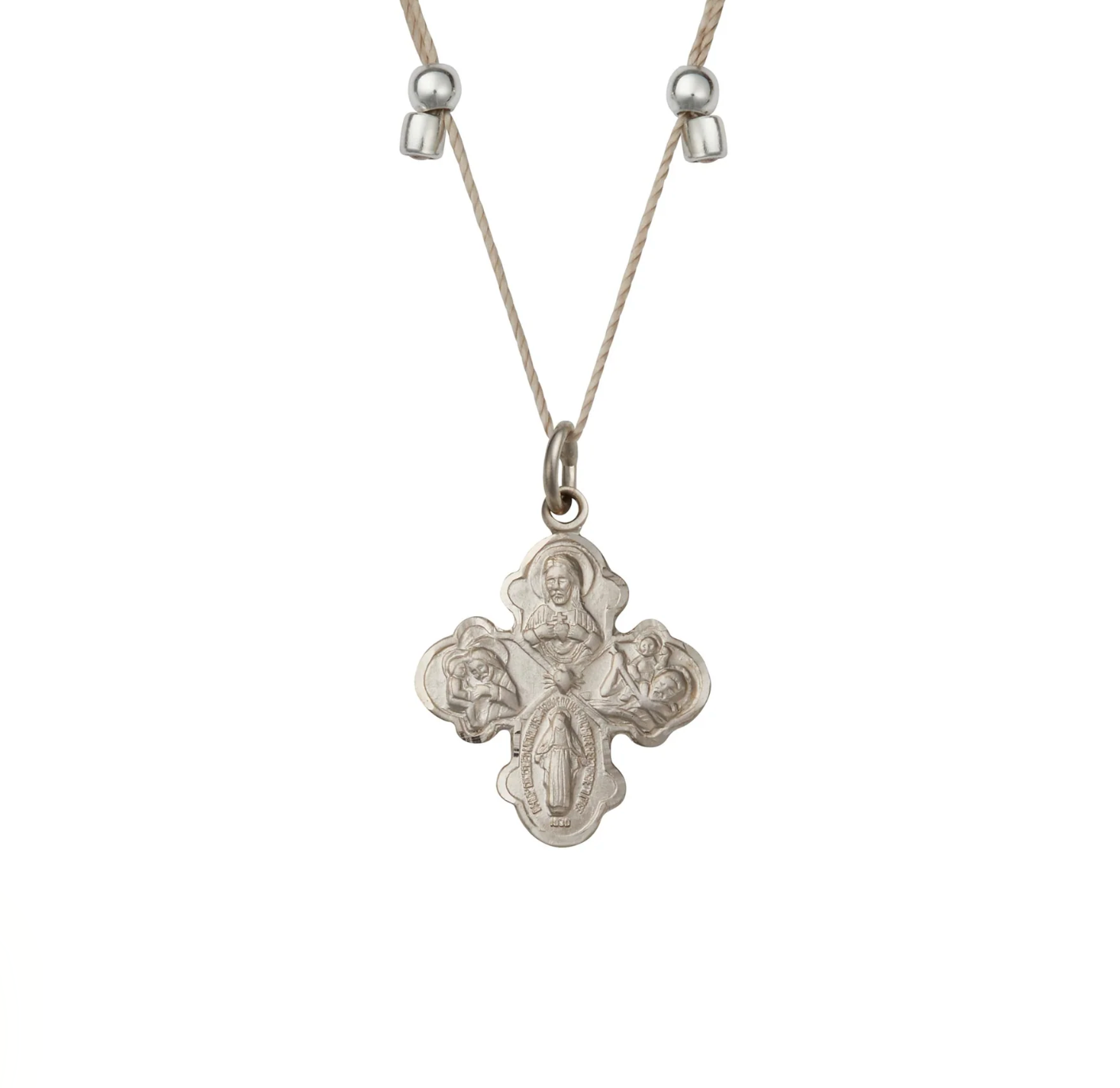 Higher Power 4-Way Small Cross Necklace - Silver by &Livy - A. Dodson's