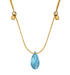 HyeVibe Crystal Necklace - Aqua on Gold by &Livy - A. Dodson's