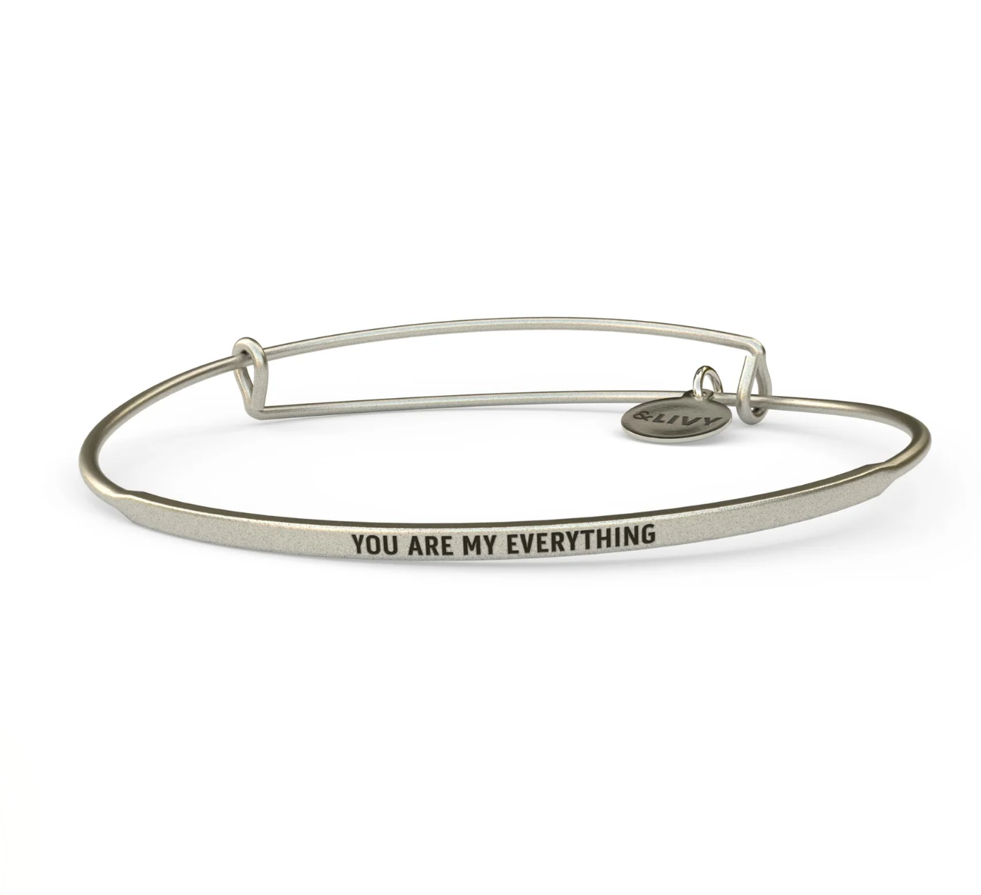 Posy - You Are My Everything Bangle - Antique Silver Finish by &Livy - A. Dodson's