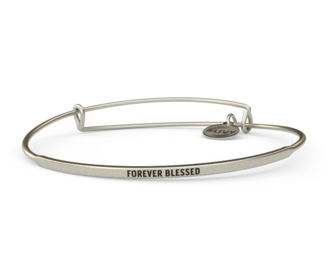 Posy - Forever Blessed Bangle - Antique Silver Finish by &Livy - A. Dodson's