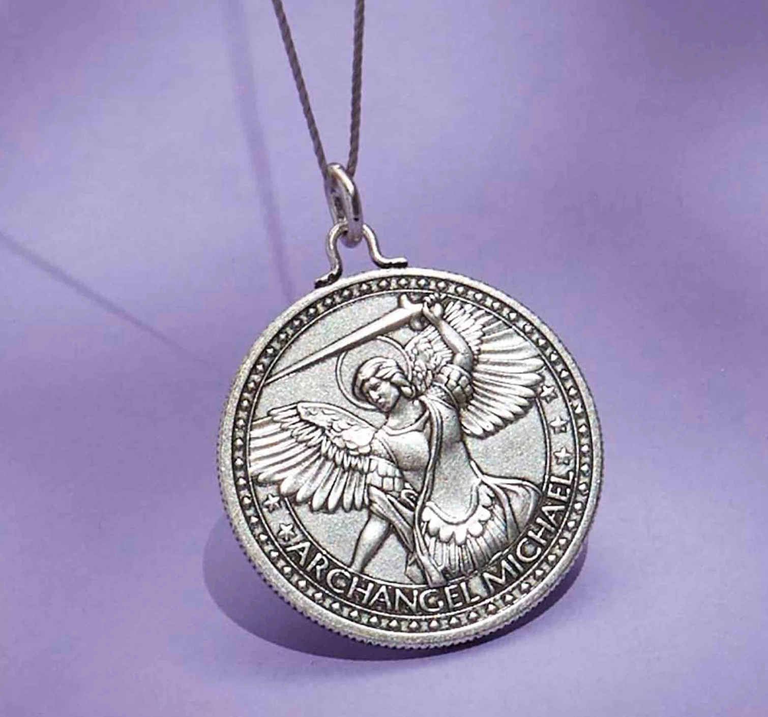 Better Together - Mother Mary/Michael Necklace Antique Silver Finish - Large by &Livy - A. Dodson's