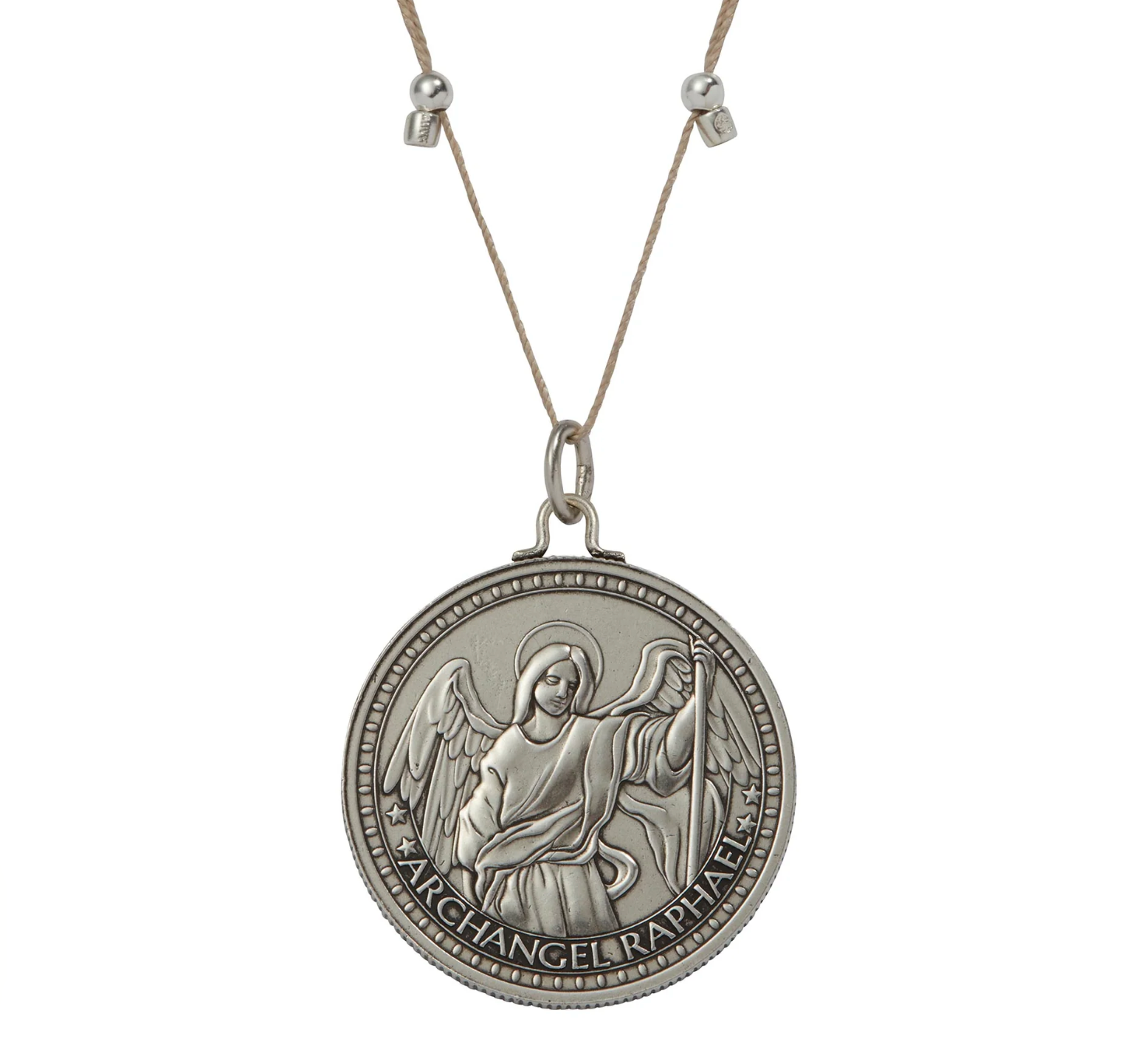 Better Together - Mother Mary/Raphael Necklace Antique Silver Finish - Large by &Livy - A. Dodson's