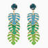 Ombre Monstera Enamel Drop Earrings - A. Dodson's