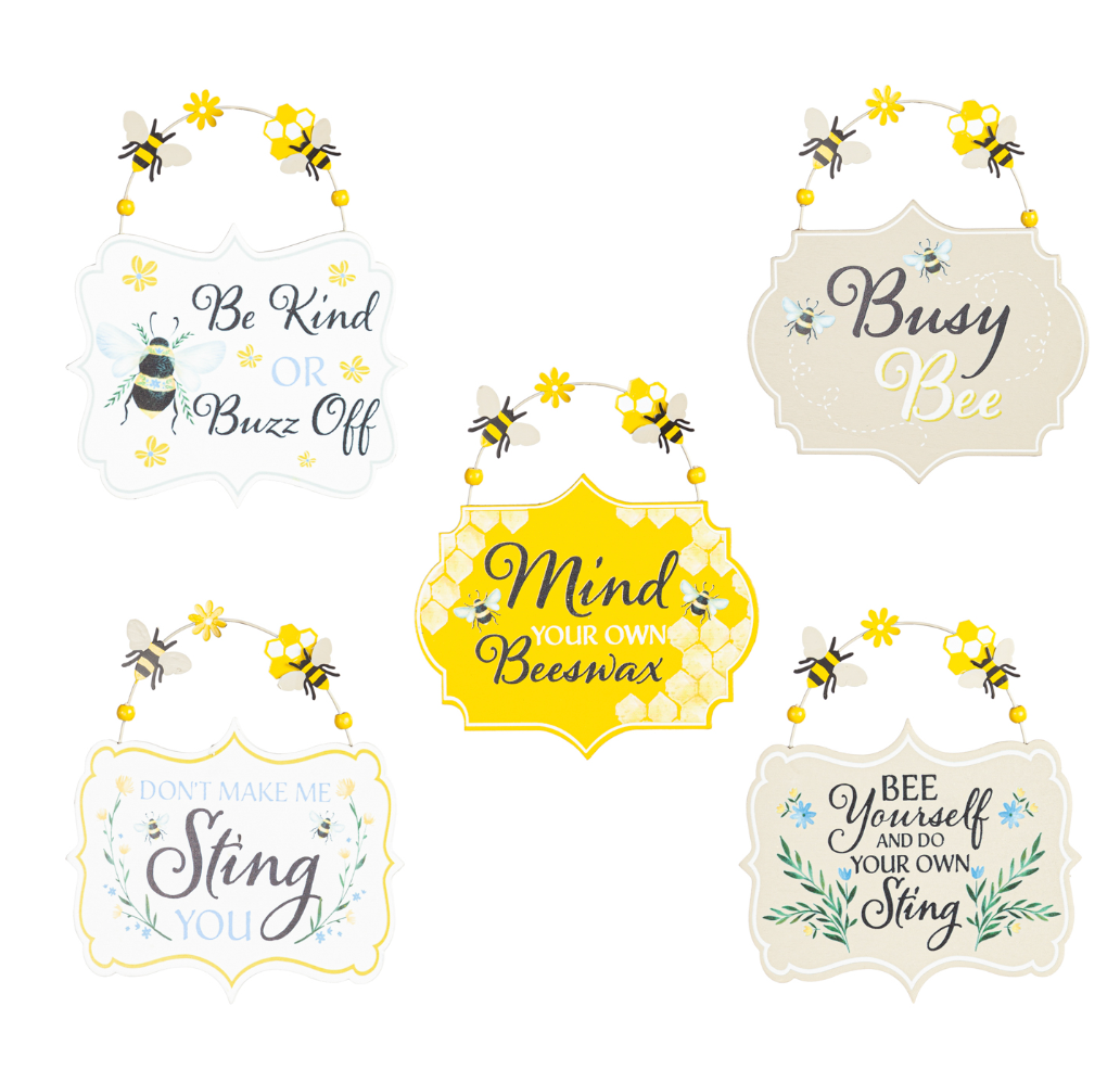 Wood Bee Sign - 6 Styles - A. Dodson's