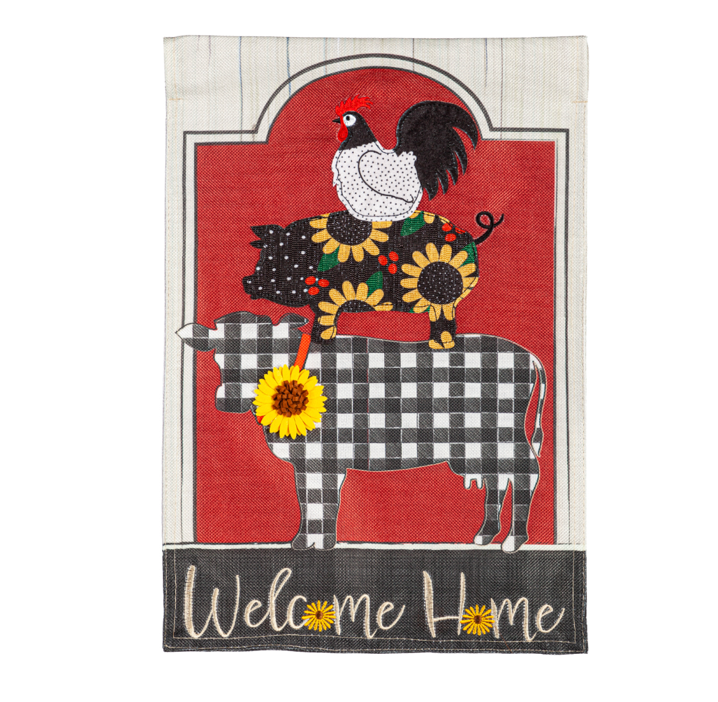 Farm Friends Burlap Garden Flag - A. Dodson's