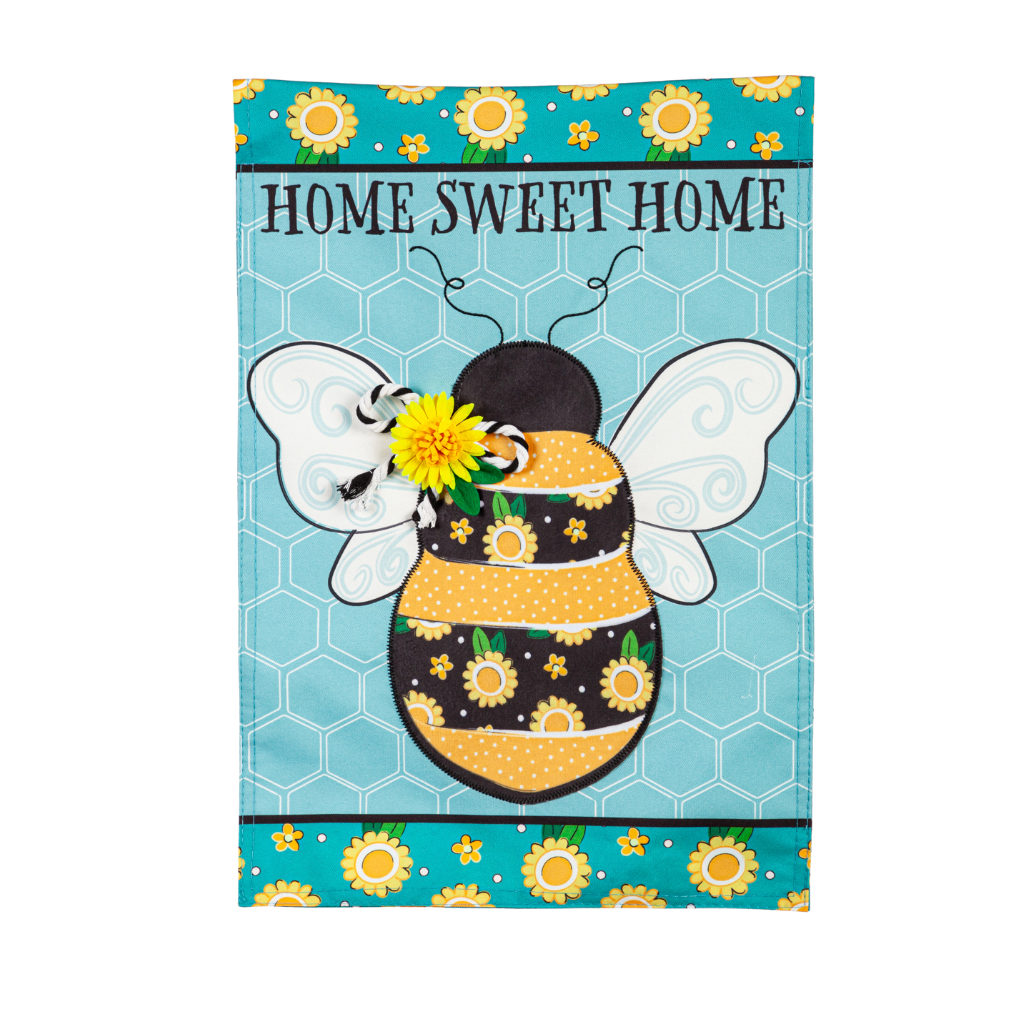 Home Sweet Home Bee Linen Garden Flag - A. Dodson's