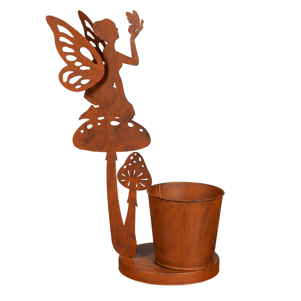 Rustic Metal Fairy Planter - A. Dodson's