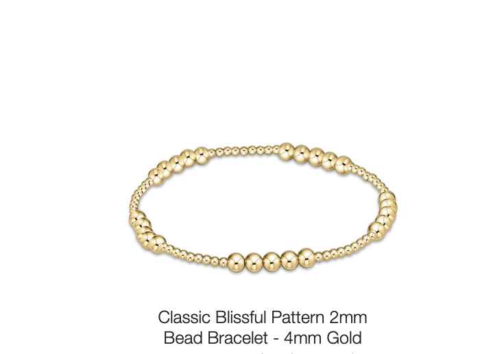 classic blissful pattern 2mm bead bracelet - 4mm gold by enewton - A. Dodson's