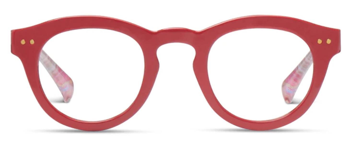 PEEPERS CLOVER BLUE LIGHT READERS - RED PLAID - A. Dodson's