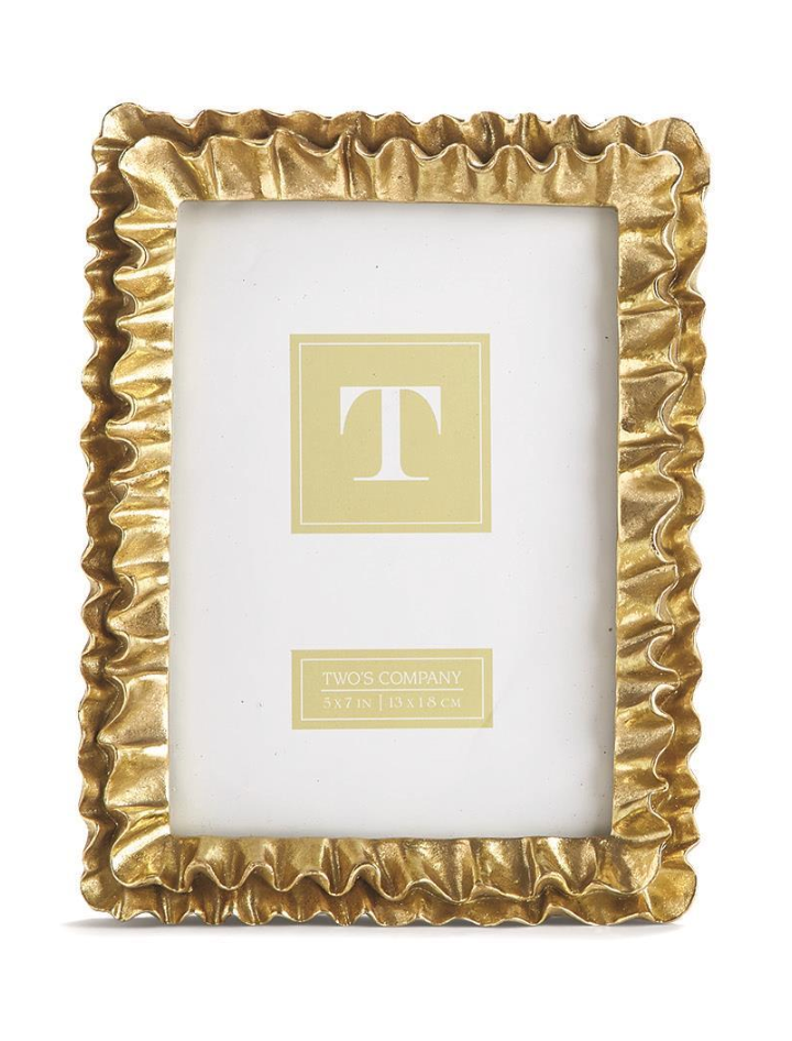 GOLD RUFFLES PHOTO FRAME -2 SIZES - A. Dodson's