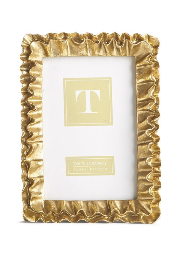 GOLD RUFFLES PHOTO FRAME -2 SIZES - A. Dodson's