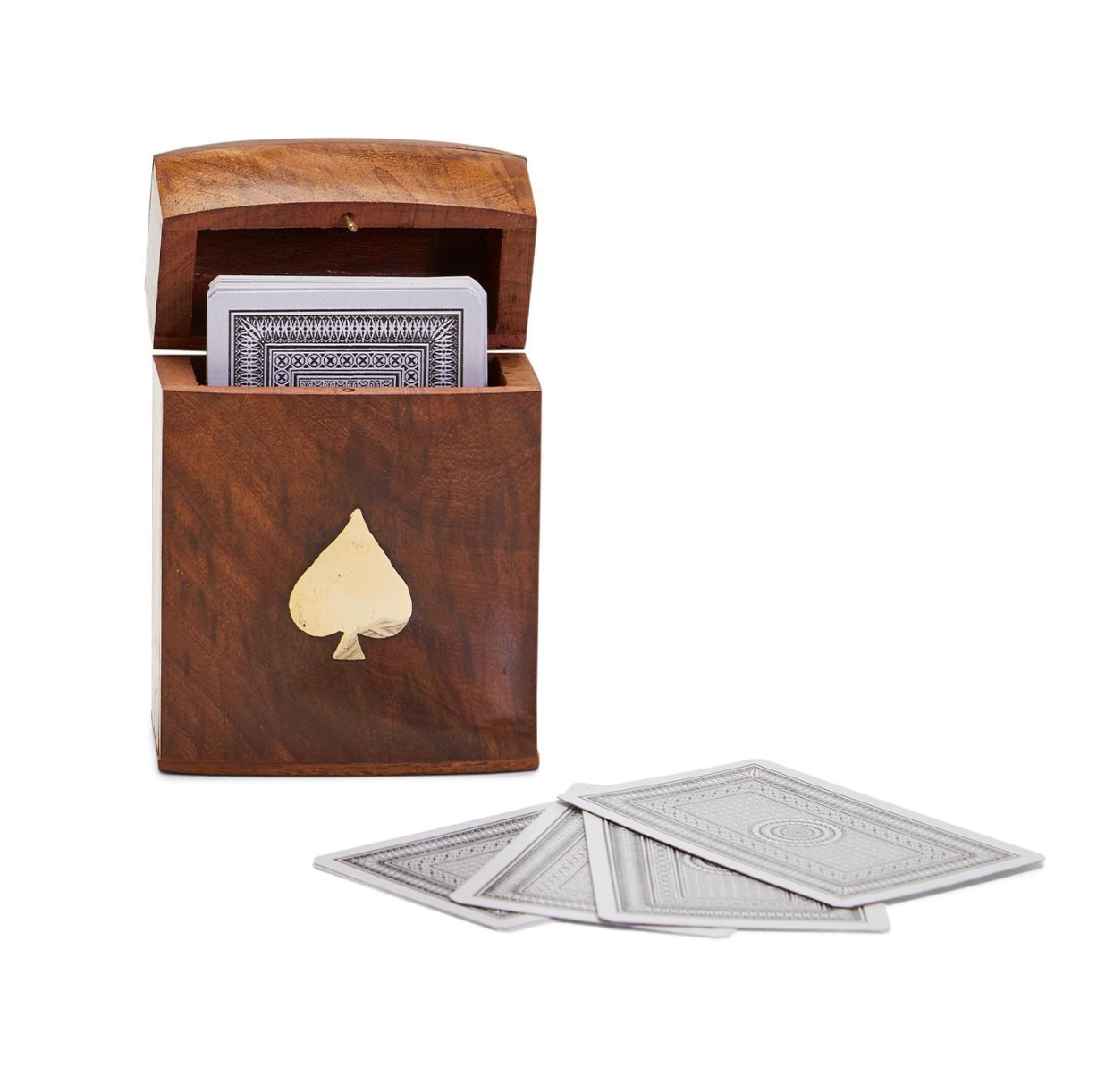 WOOD CRAFTED PLAYING CARD SET IN WOODEN BOX - A. Dodson's