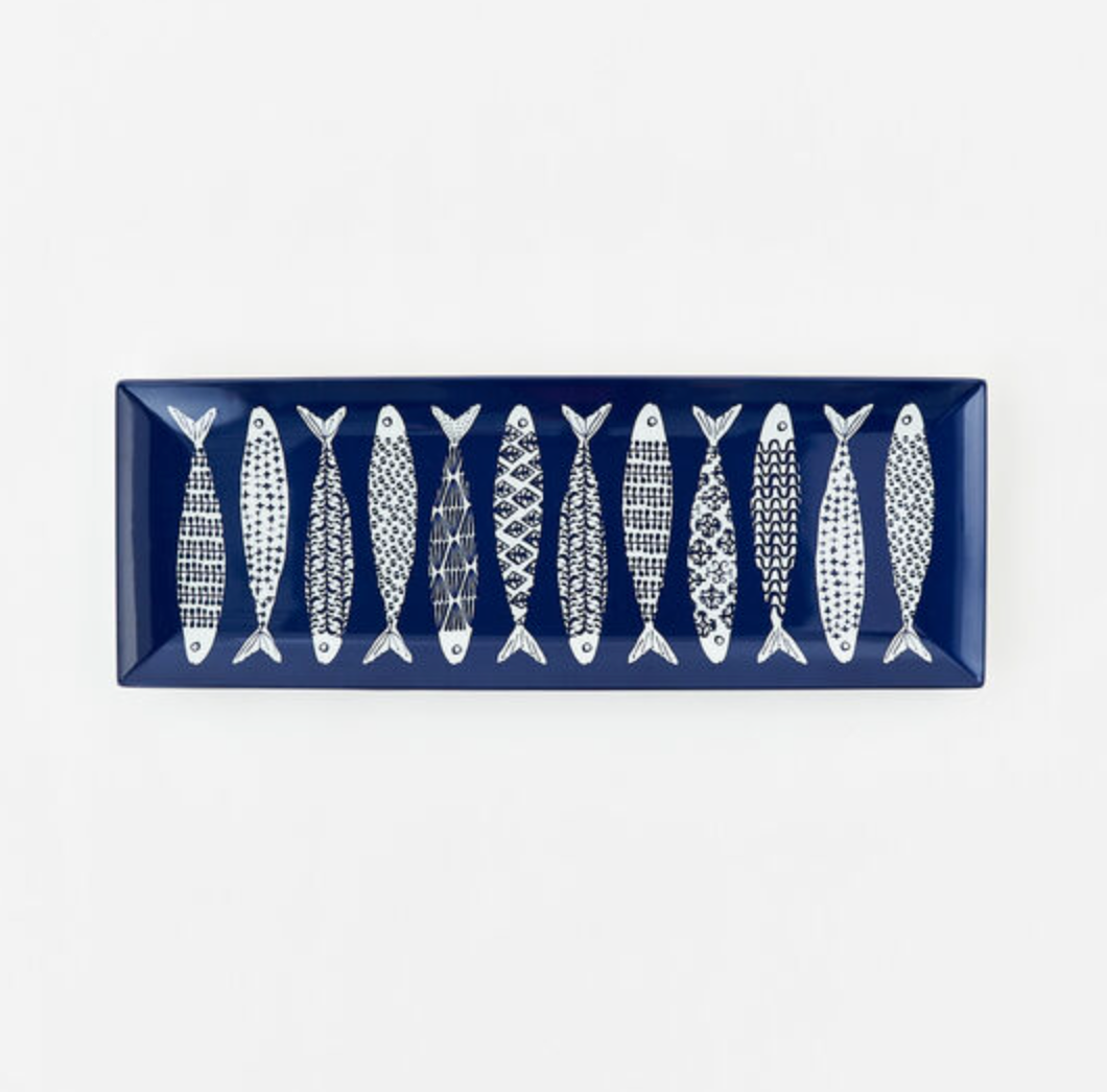 School of Fish Sandwich Tray, Melamine, 7.5" x 21"