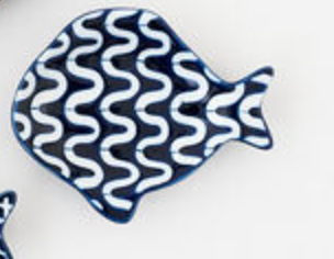 Geometric Pattern Fish Dish, 3 Asst - A. Dodson's