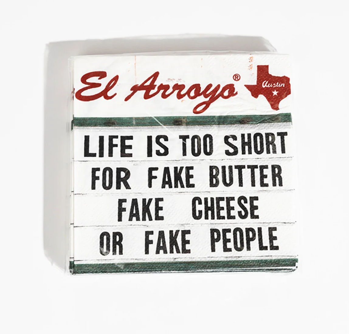 El Arroyo Cocktail Napkins (Pack of 20) - Fake Cheese - A. Dodson's