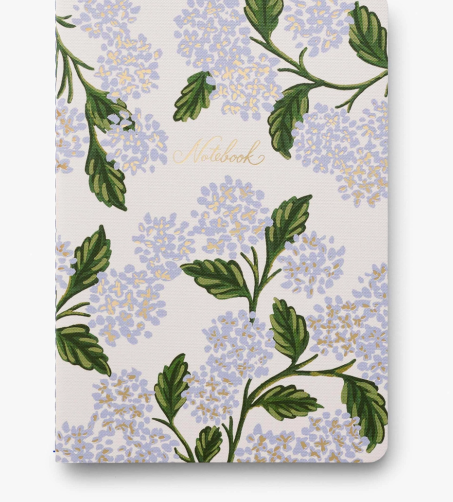 Hydrangea Stitched Notebook Set - 3 Pack by Rifle Paper Co - A. Dodson's