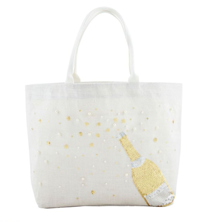 Champagne Bottle Sparkle Tote By Mud Pie