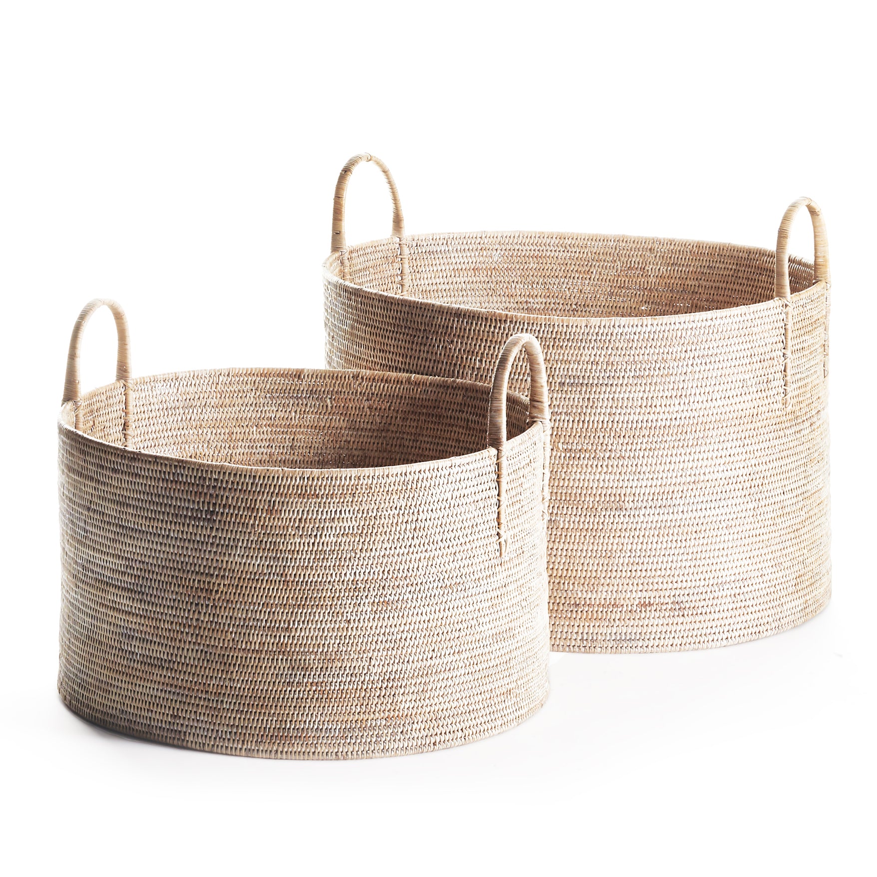 BURMA RATTAN HAMPERS WITH HANDLES, SET OF 2 BY NAPA HOME & GARDEN