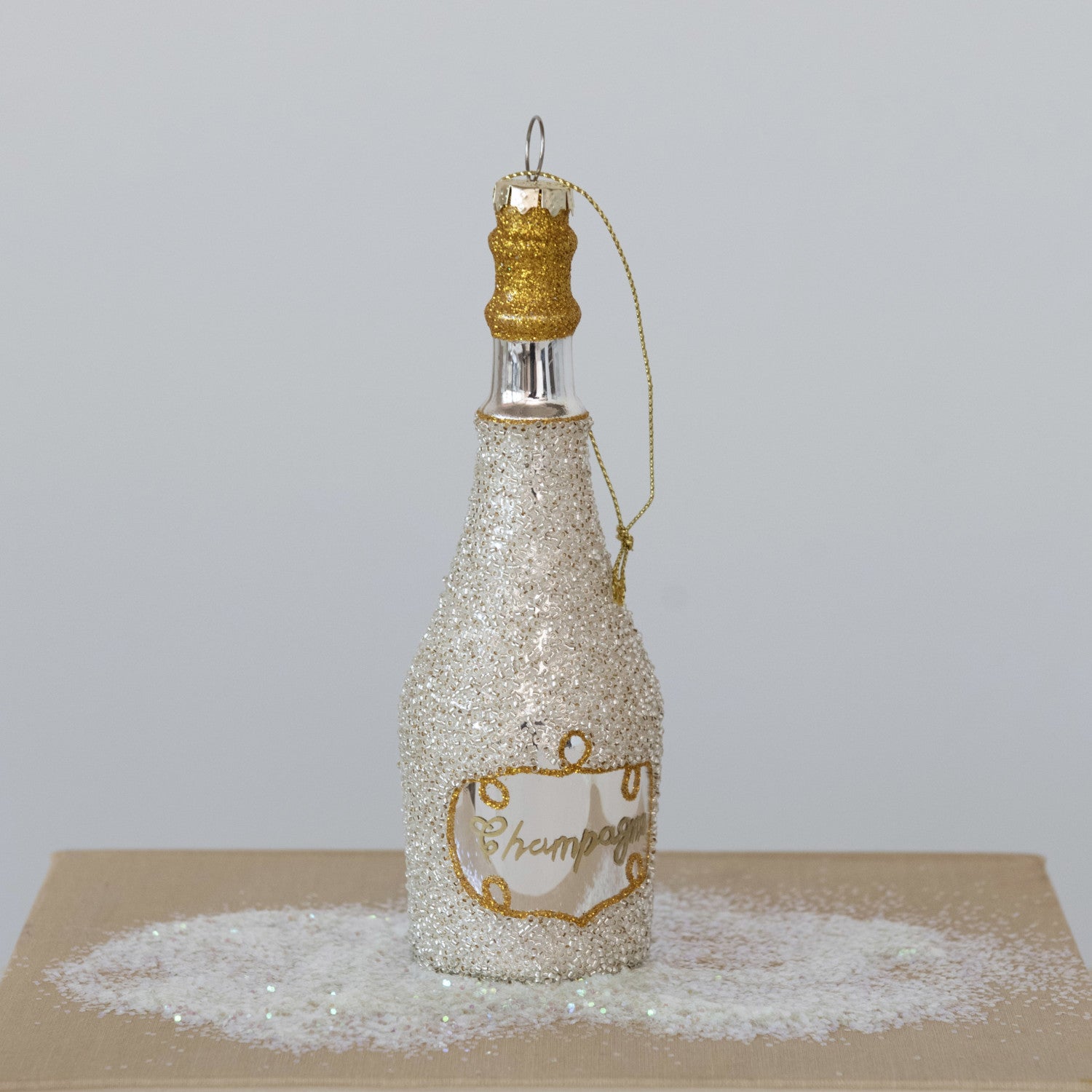 Glass Champagne Bottle Ornament - A. Dodson's