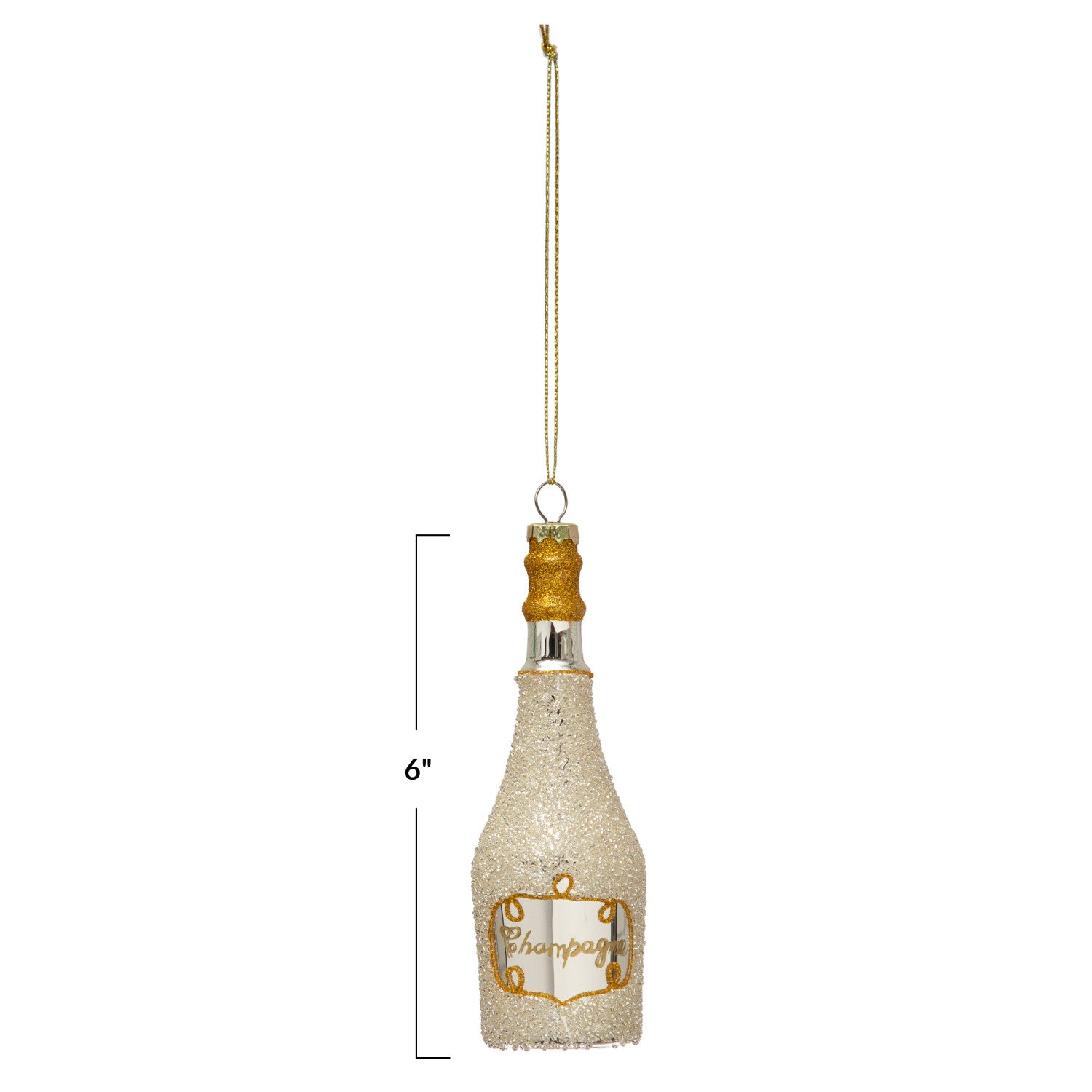 Glass Champagne Bottle Ornament - A. Dodson's