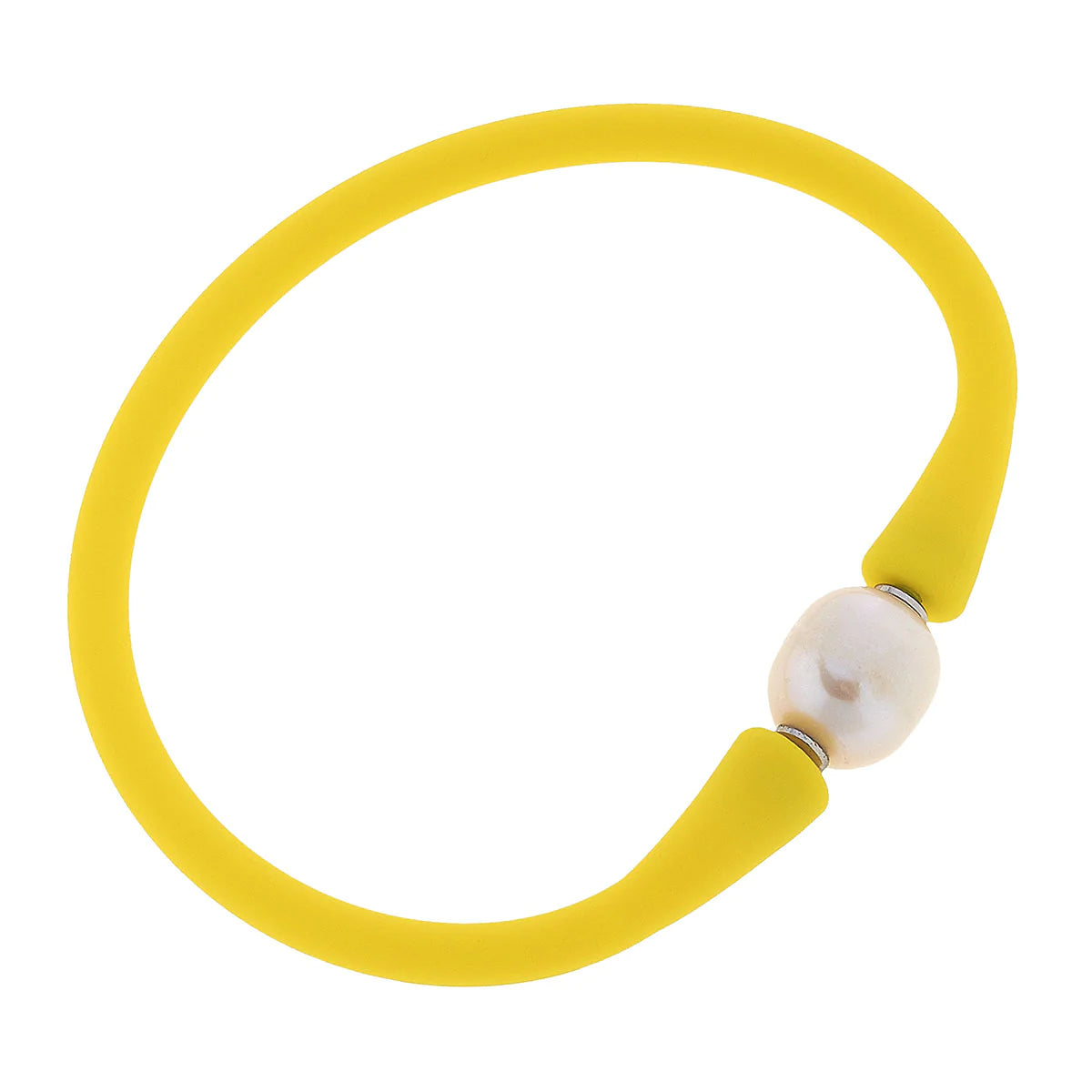 Bali Freshwater Pearl Silicone Bracelet in Yellow - A. Dodson's