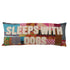 36" x 14" Vintage Kantha Patchwork Lumbar Pillow "Sleeps with Dogs" (Each One Will Vary)