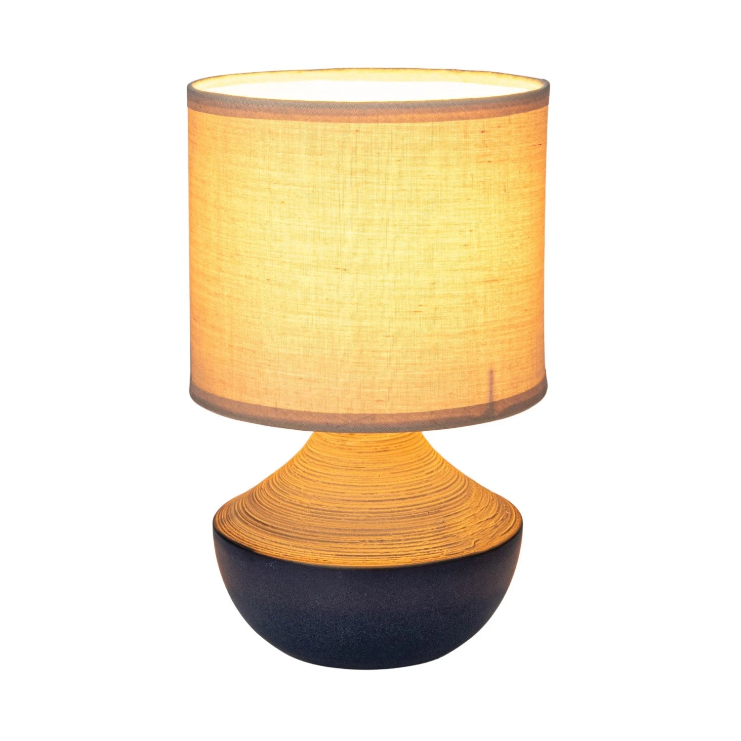 Stoneware Table Lamp w/ Linen Shade