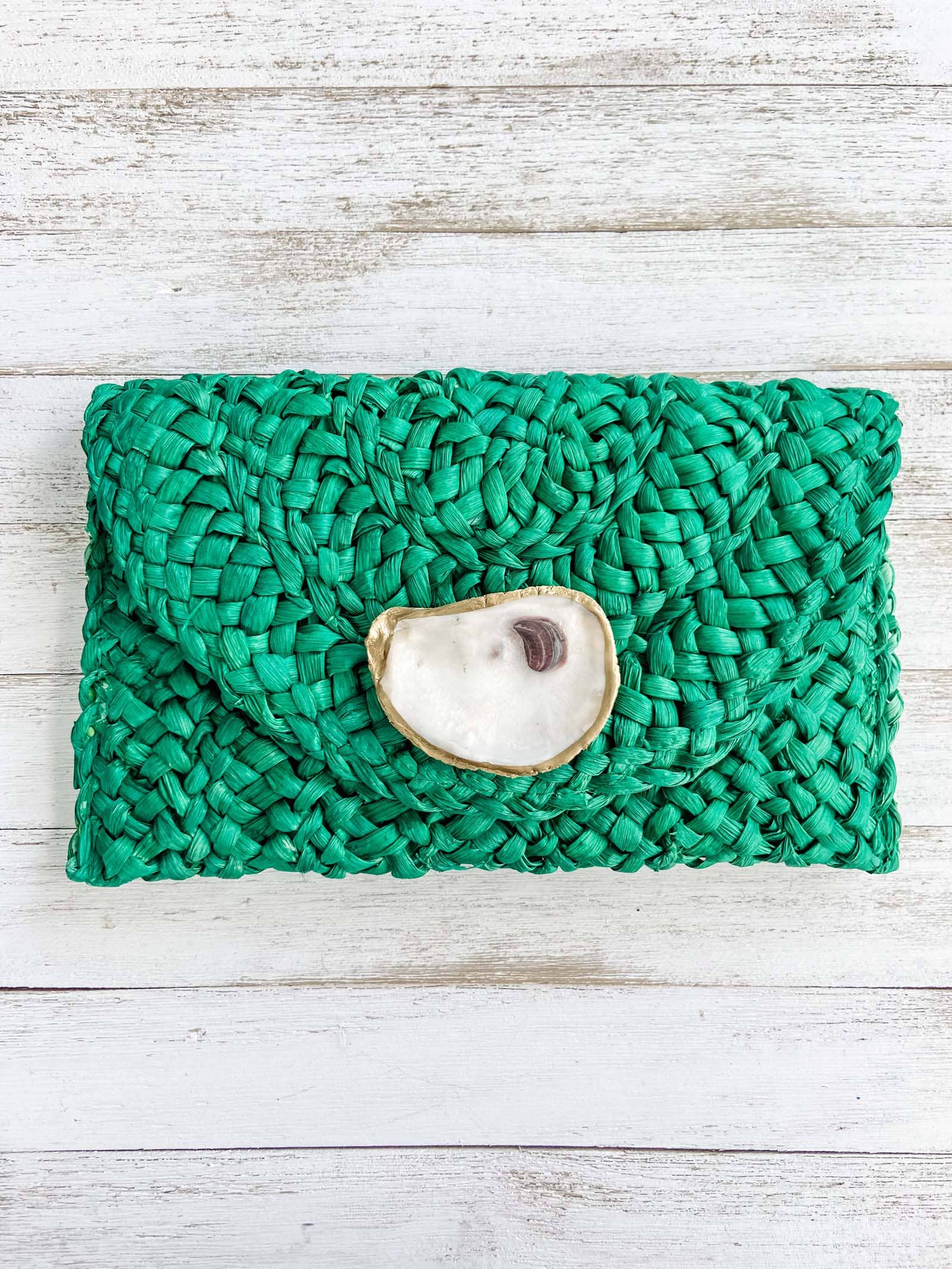 Multi-Colored Oyster Shell Clutch