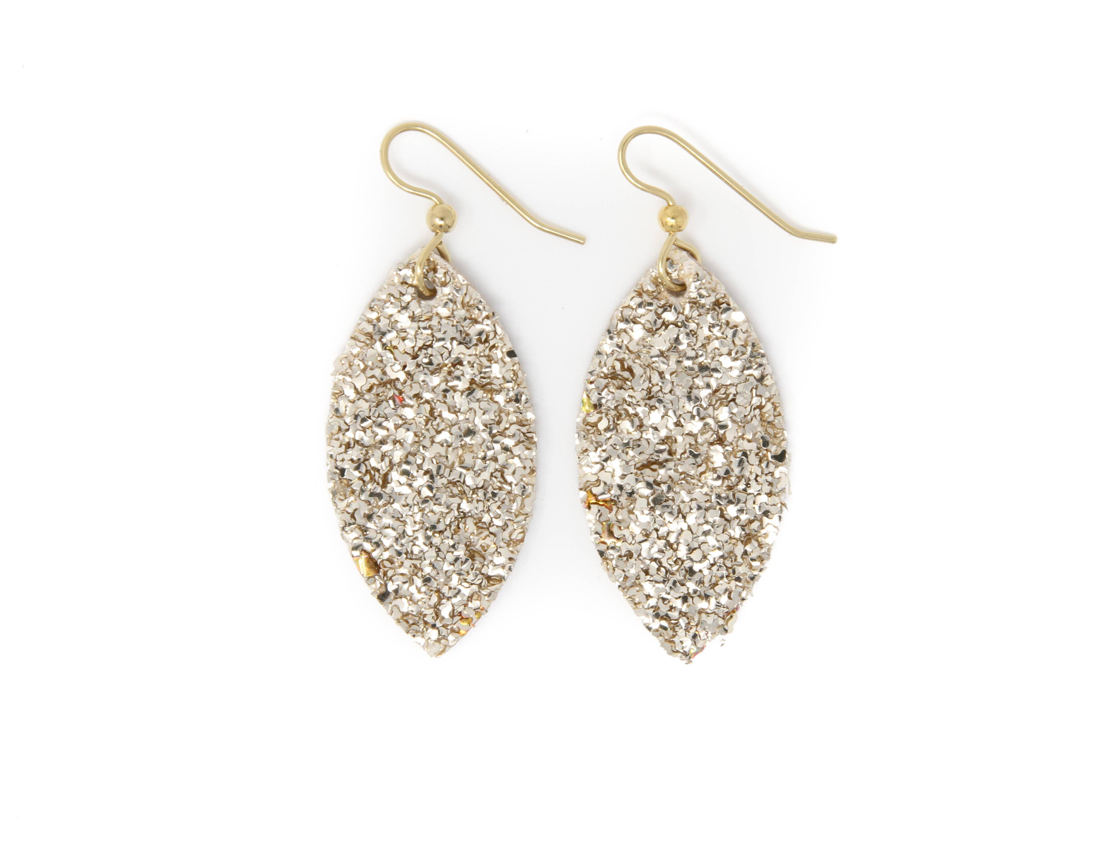 Sparkle in Gold Leather Earrings