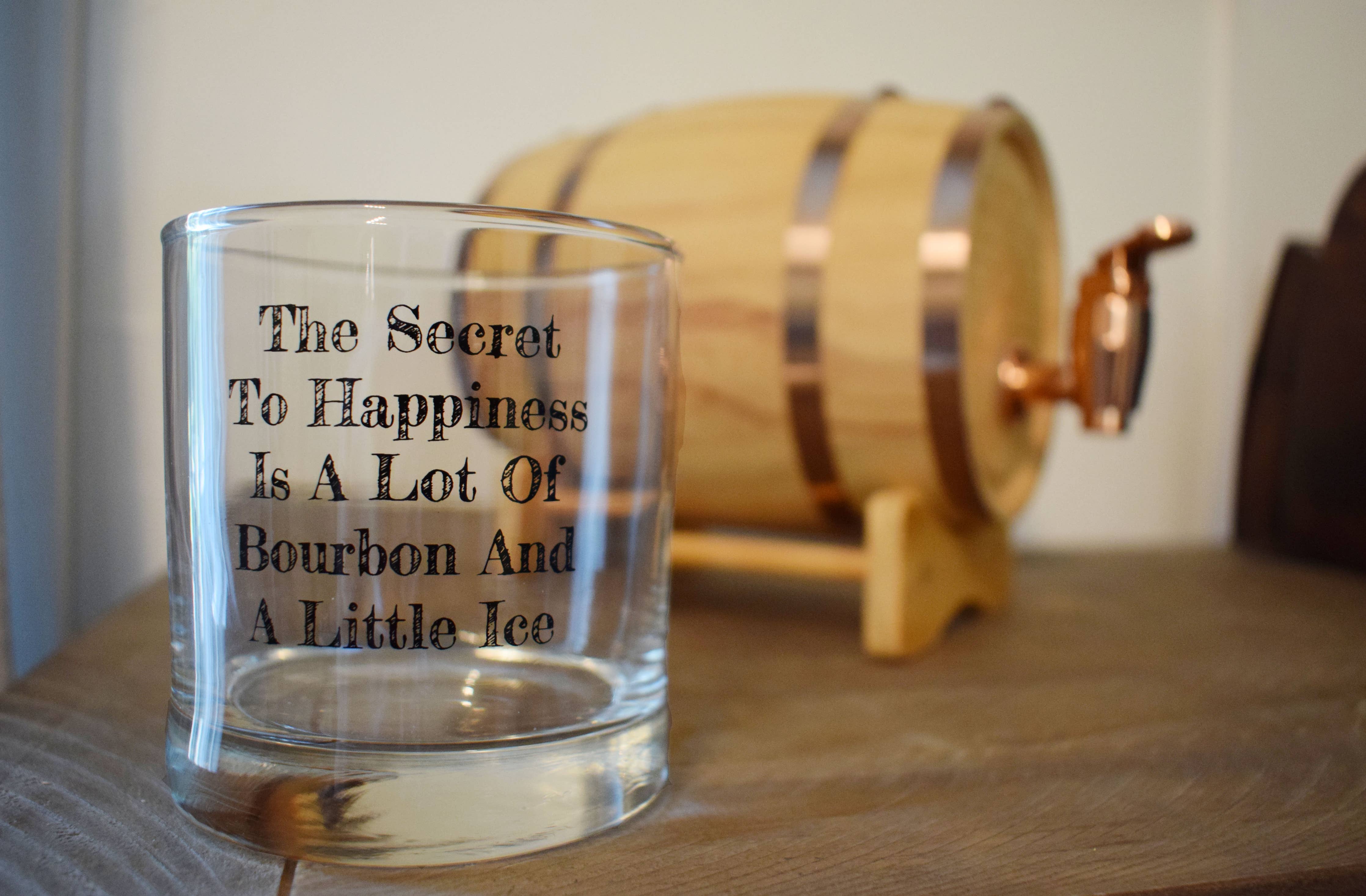 The Secret to Happiness is a Lot of Bourbon and a Little Ice Rocks Glass