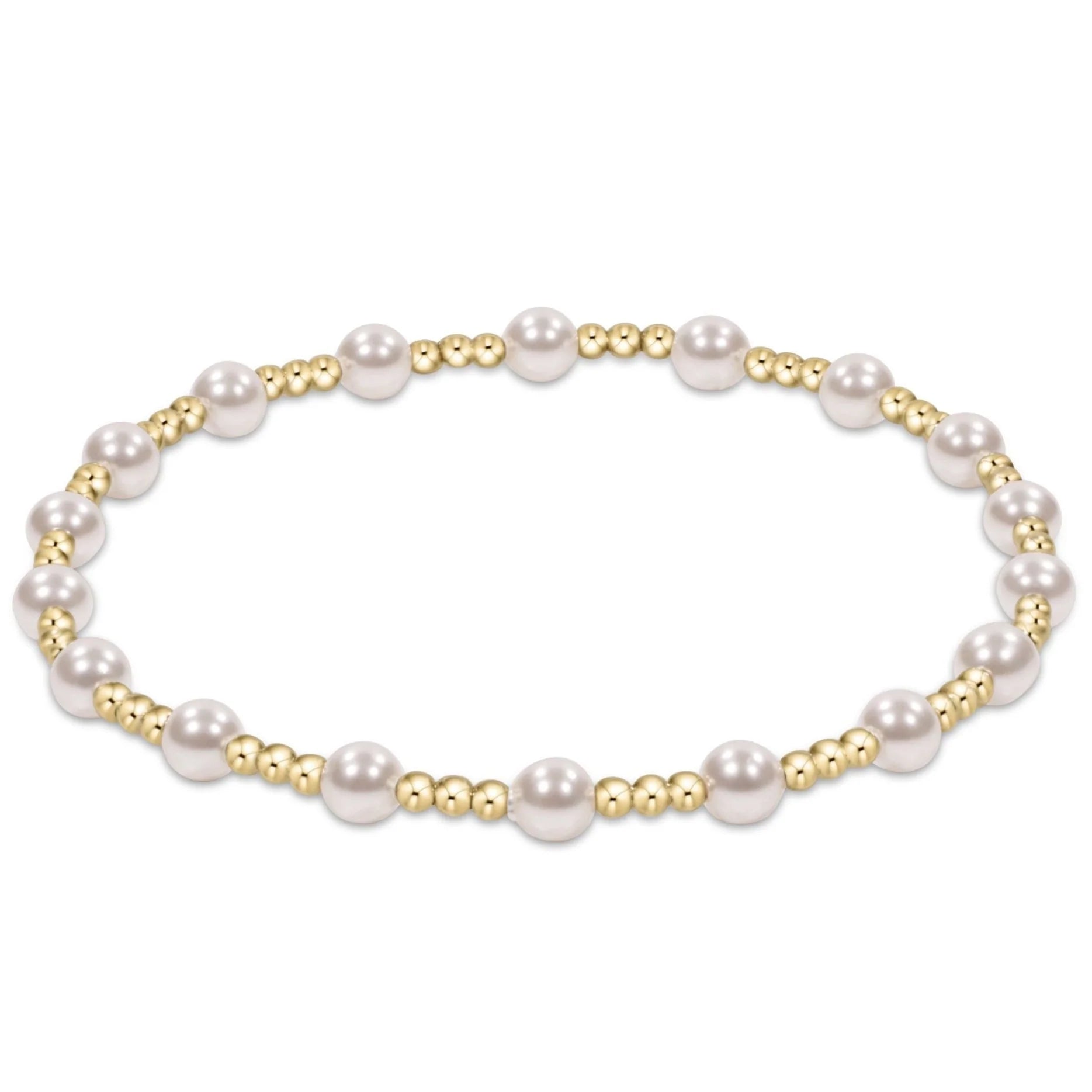 egirl classic sincerity pattern 4mm bead bracelet- pearl - A. Dodson's