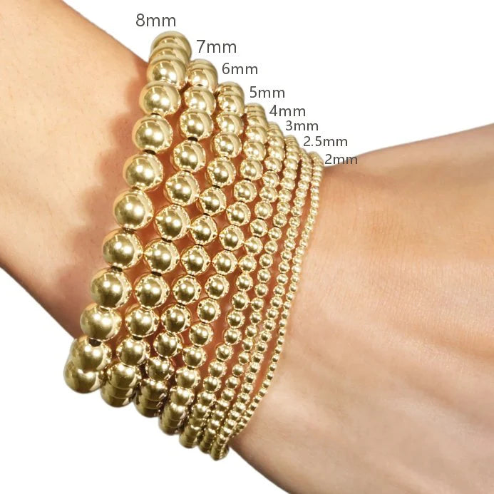 Admire Small Gold 2.5mm Bead Bracelet - Gold - by enewton