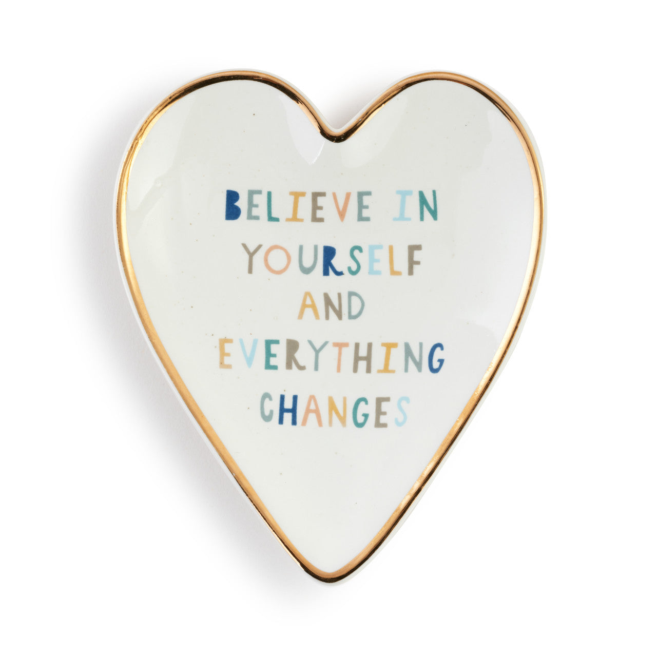 Believe in Yourself Art Heart Trinket Dish By Demdaco - A. Dodson's